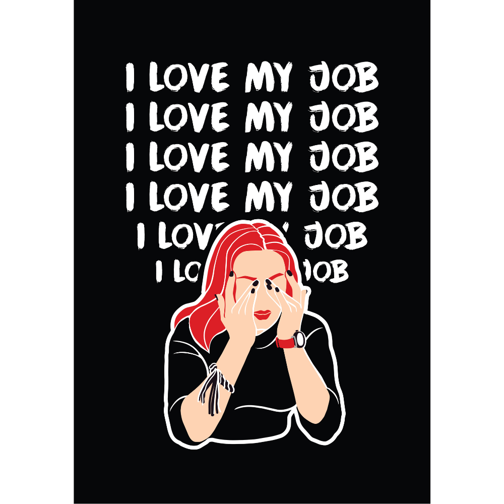 Открытка "I love my job", 148х105 мм, дизайнерская