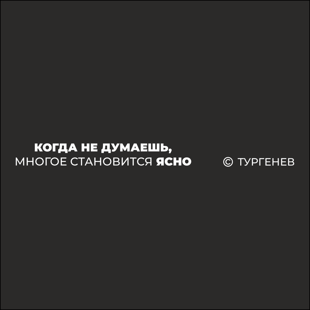 Ручка шариковая автоматическая "Когда не думаешь, многое становится ясно. Тургенев" 1.0 мм, черный, стерж. синий