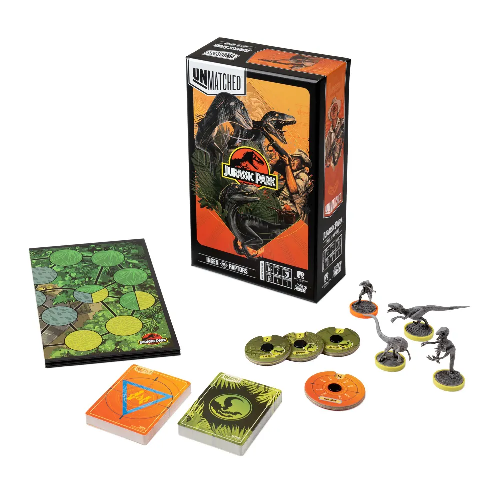 Игра настольная "Unmatched. Jurassic Park. InGen vs Raptors + русские правила" - 2