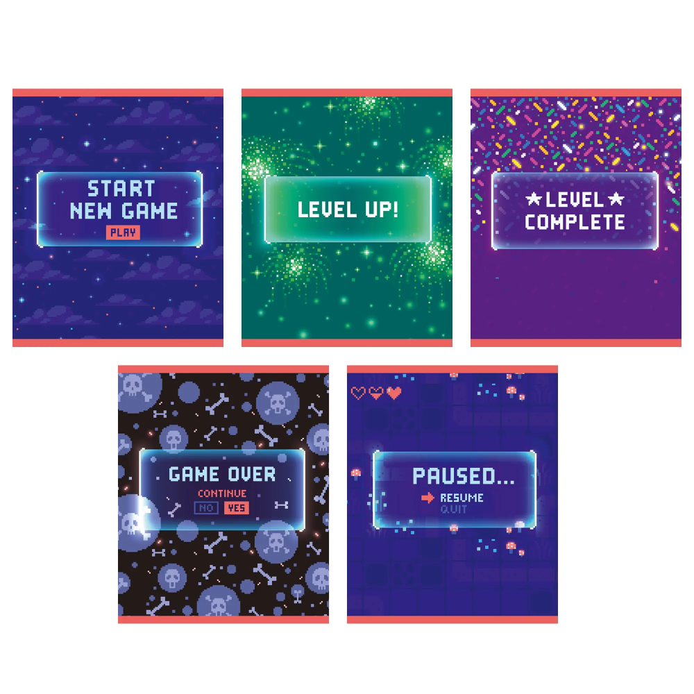 Тетрадь "Level up!", А5, 48 листов, клетка, ассорти 