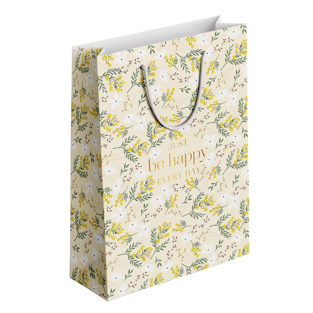 Пакет бумажный подарочный "Fleurs. Мимоза", 32х49х12 см, разноцветный