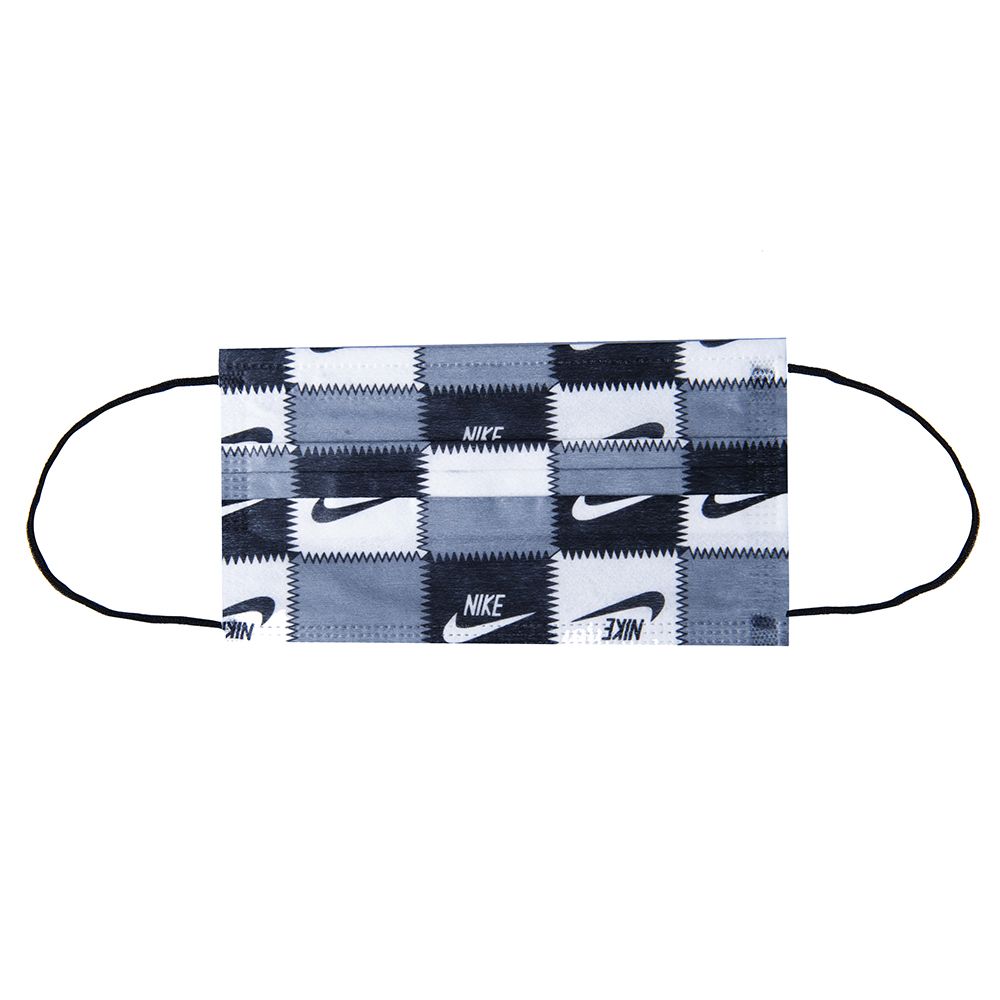 Маска одноразовая трехслойная прямоугольная с фиксатором для носа NI, 10 шт/упак, черный, серый - 3