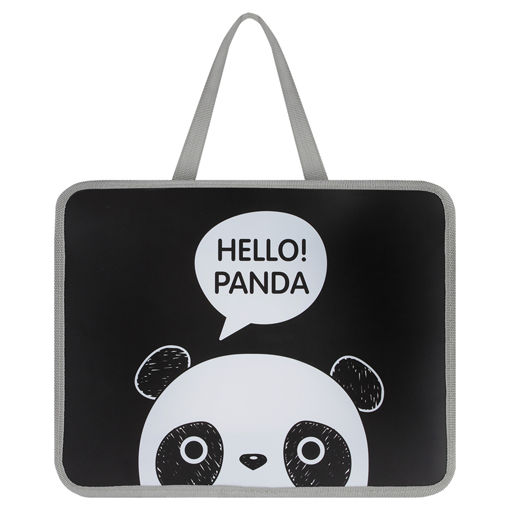Папка для тетрадей "Panda", 26х33 см, серый, черный