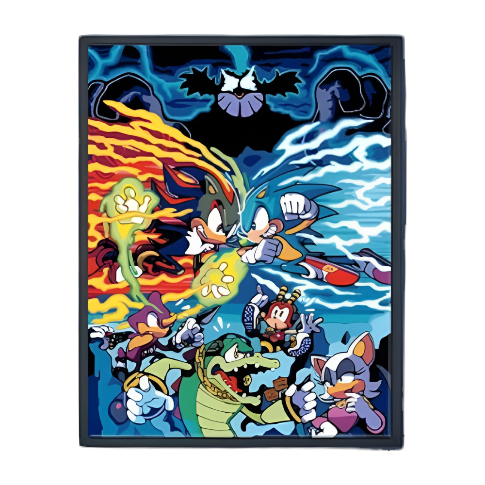 Картина по номерам "Соник против Шэдоу"