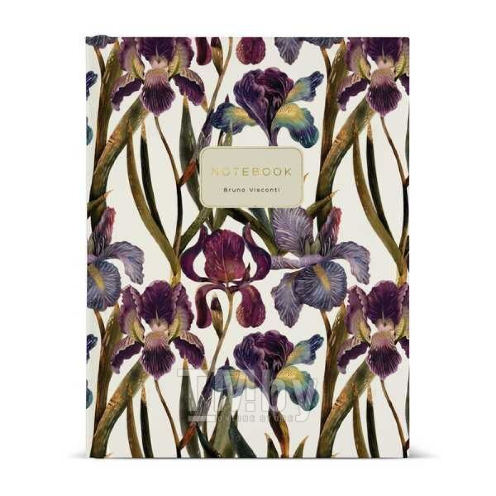 Тетрадь "Flora. Ирисы", A5, 80 листов, клетка, белый, розовый