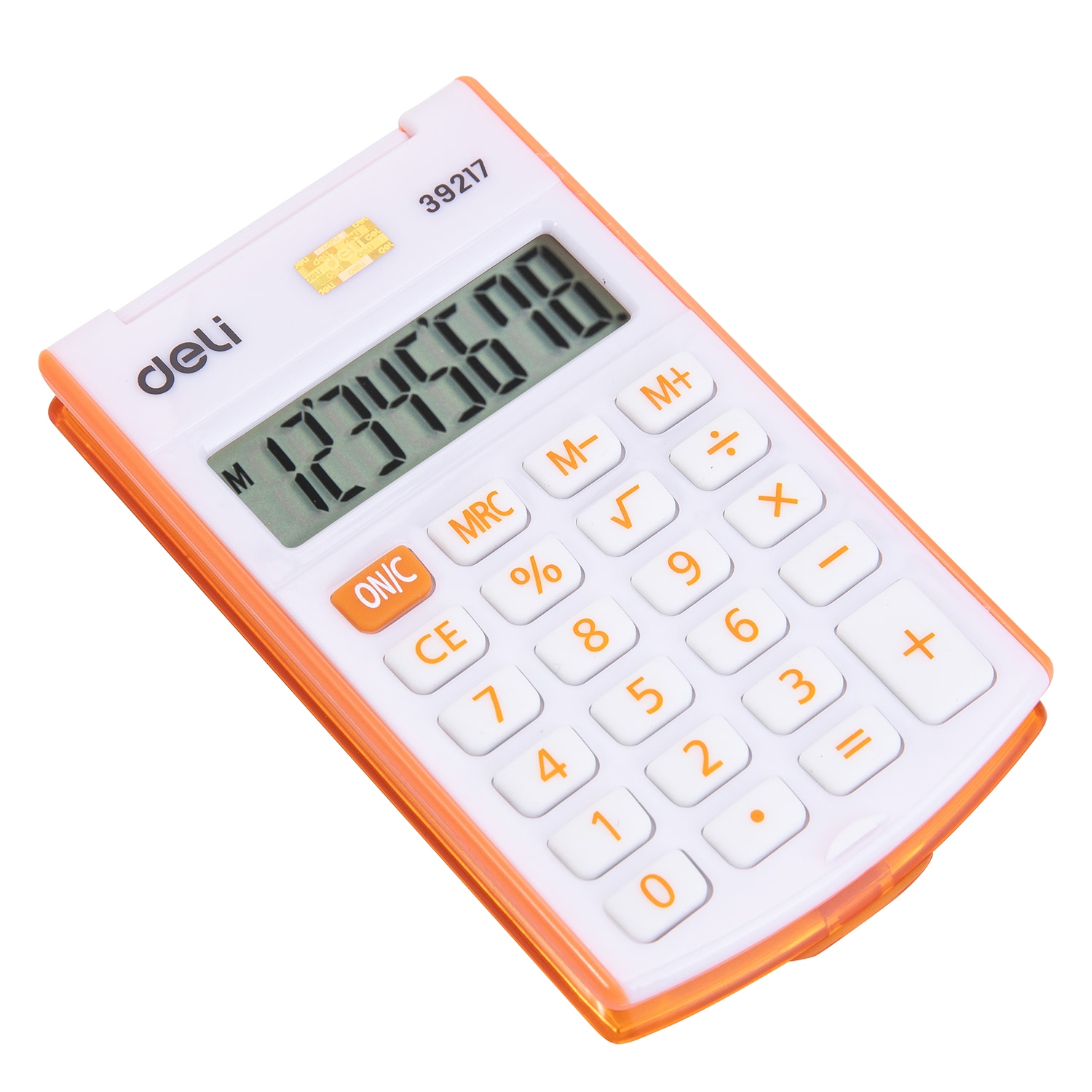  Калькулятор карманный Deli "Easy 39217", 8-ми разрядный, пластик, белый, оранжевый - 5