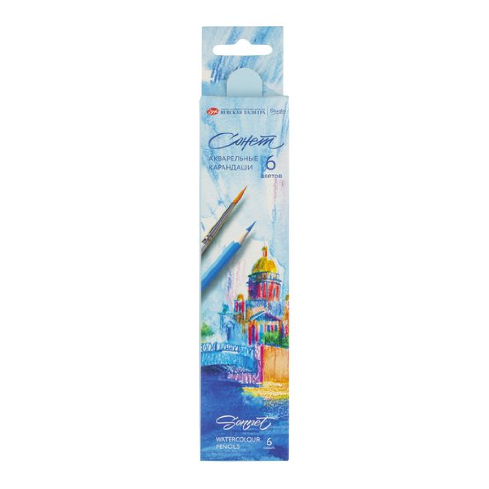 Карандаши акварельные "Сонет", 6 цветов