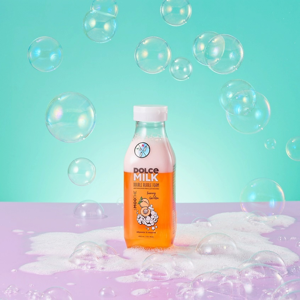 Пена для ванны двухфазная "DOLCE MILK", 400 мл, абрикос и персик - 2