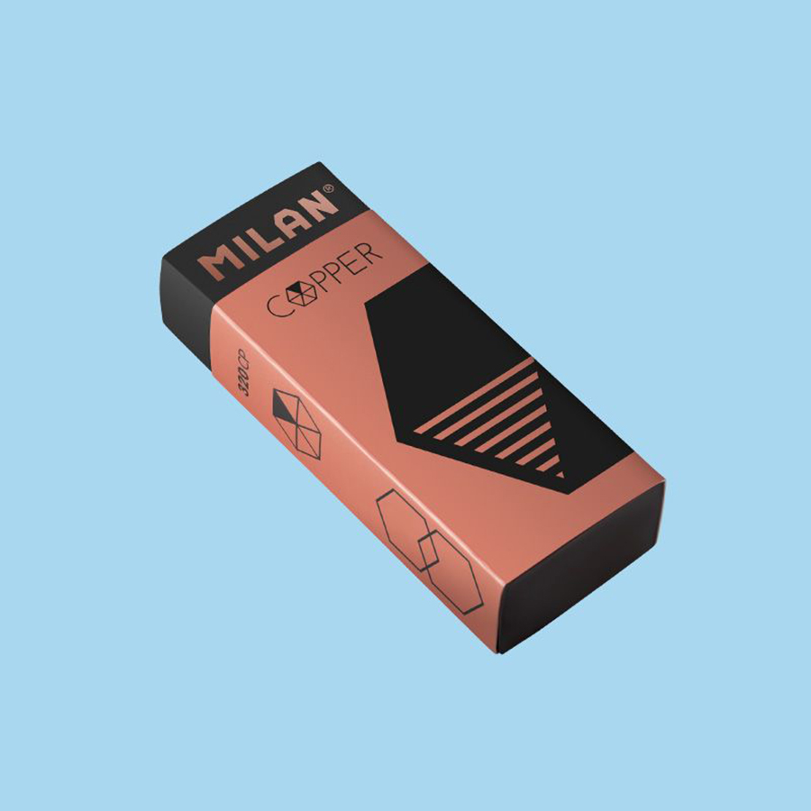 Ластик Milan "320 Copper series", черный