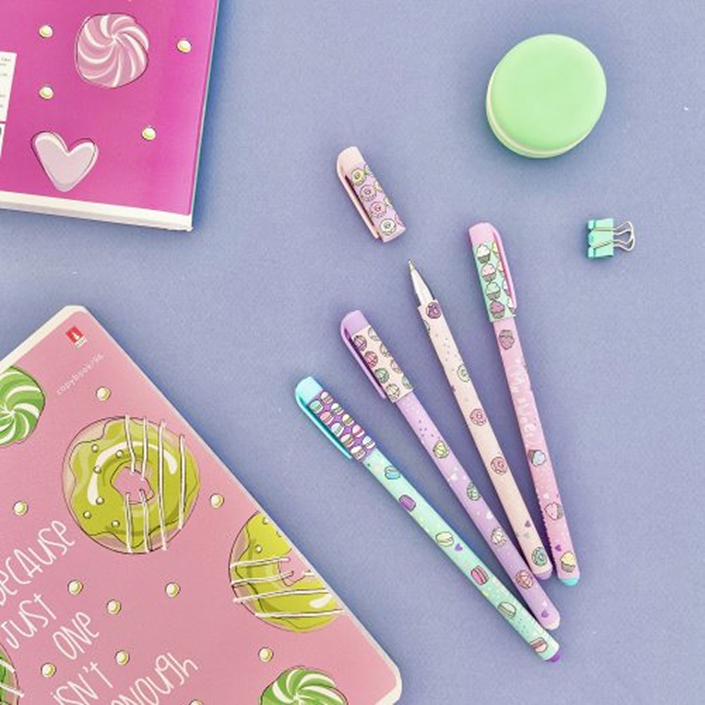 Ручка шариковая "HappyWrite. My Sweet. Пончики", 0.5 мм, пластик, стерж. синий, розовый - 6
