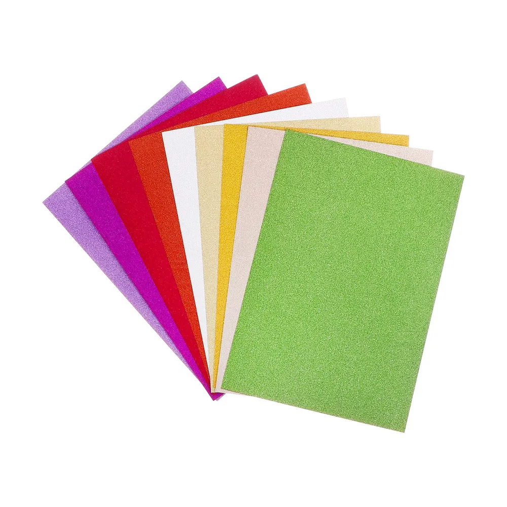 Картон цветной набор "Calligrata" с блестками, А4, 10 цв., 10 л.