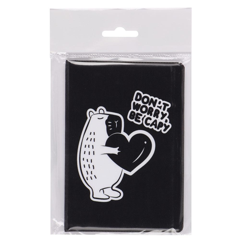 Обложка для паспорта "Капибара", черный