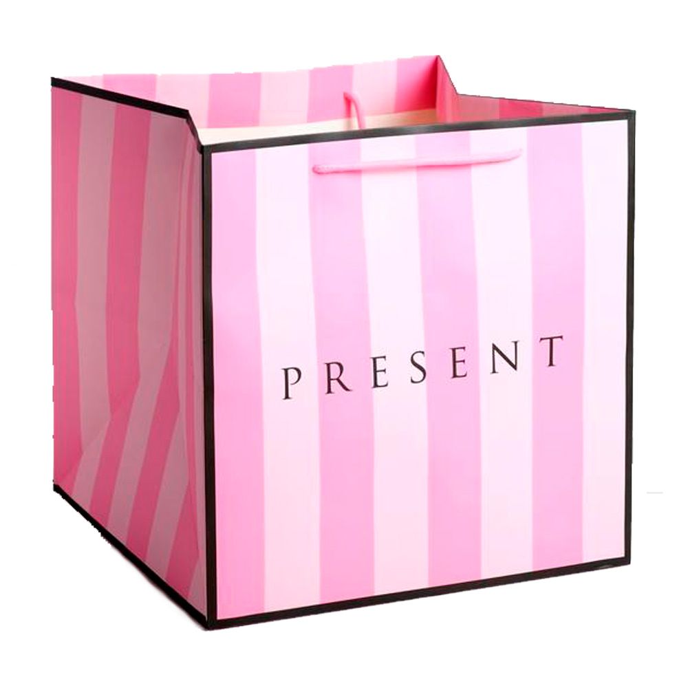 Пакет подарочный "Present", 30x30x30 см, розовый