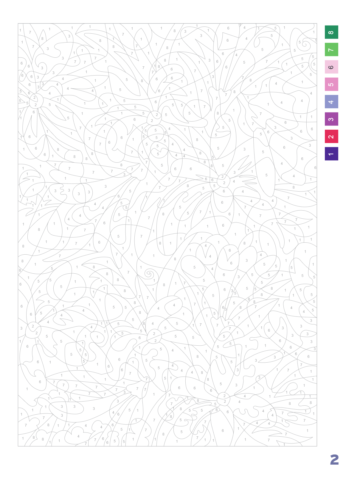 Раскраска-антистресс "Прекрасные цветы. Раскраска по номерам" - 18