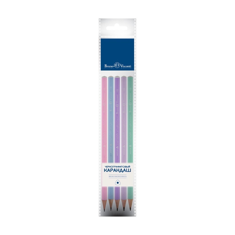 Карандаш простой "Graphix Zefir", HB, 5 шт.