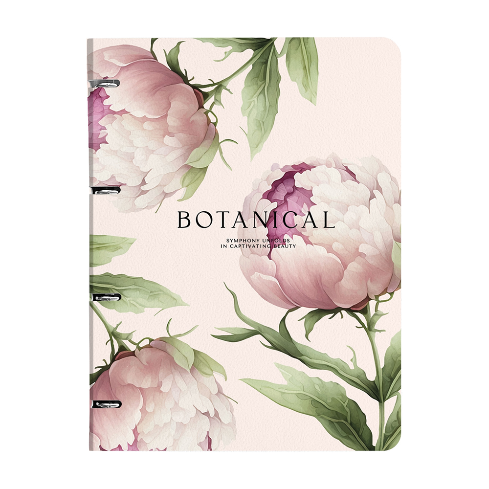 Тетрадь "Peony", A4, 120 листов, клетка, на кольцах, пудровый