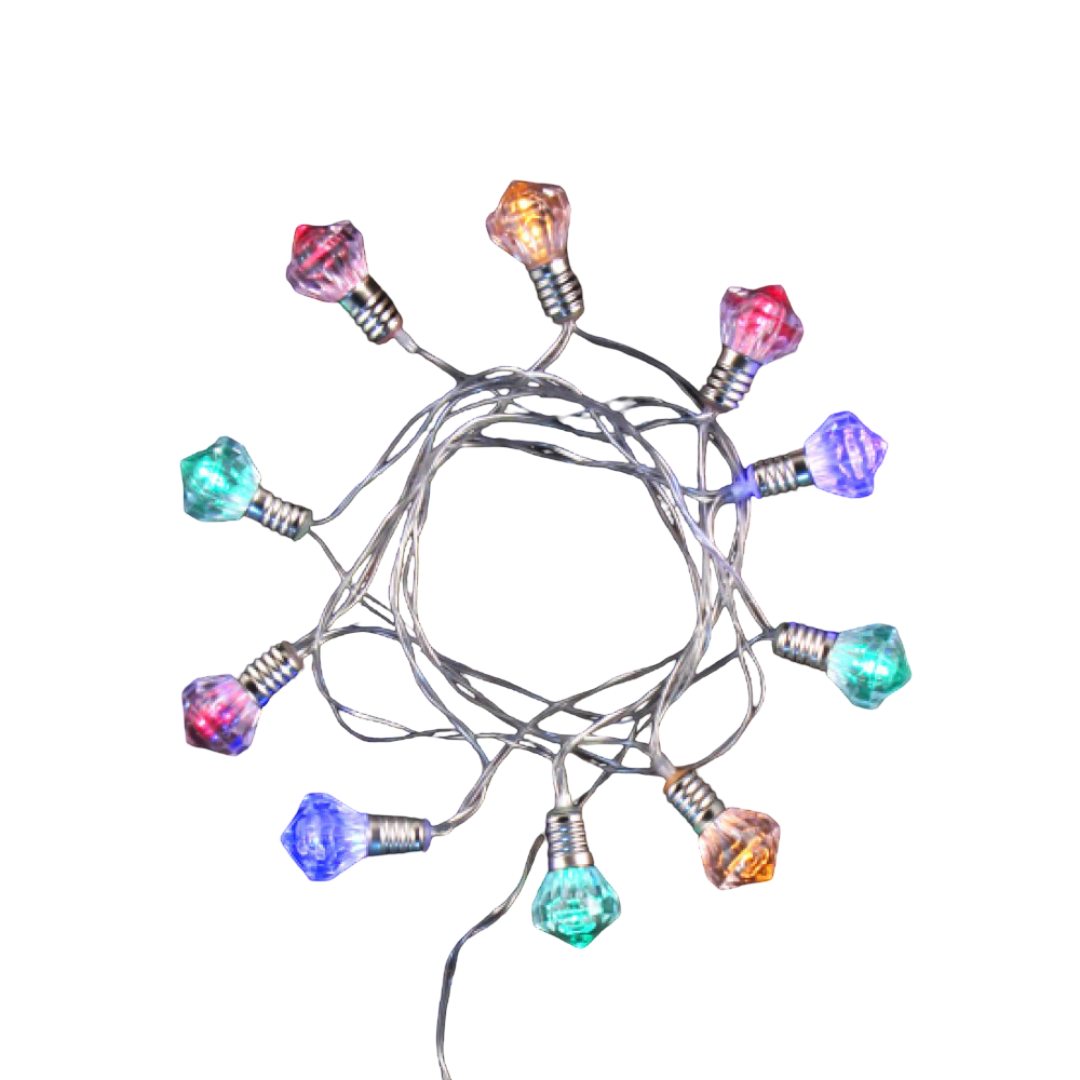 Гирлянда электрическая LED "Нить" с насадками "Фонарик", 2 м, тепло-белый