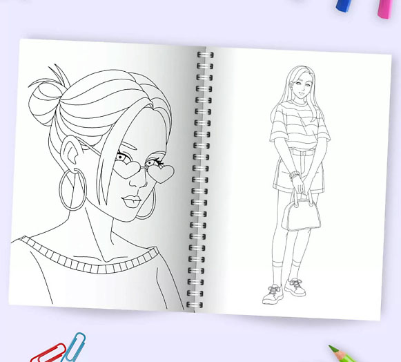 Раскраска антистресс мини "Мир Fashion" на гребне