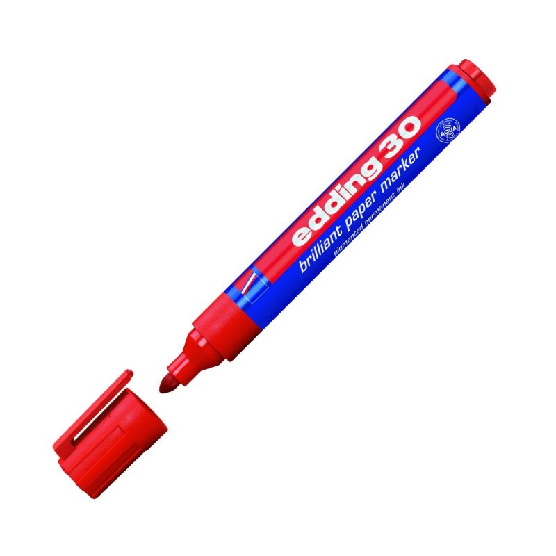 Маркер для письма по бумаге Edding "30", красный