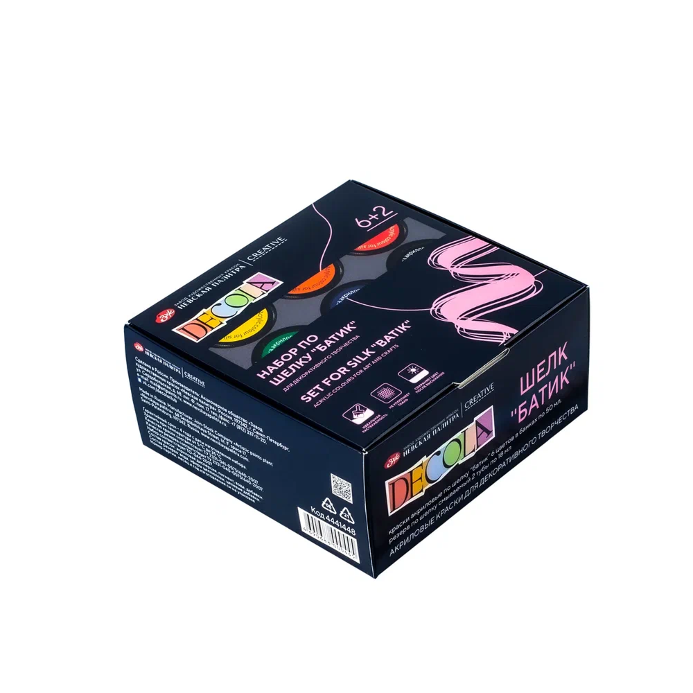 Краска акриловая по шелку "Декола батик", набор 6 цветов, 50 мл, резервы 2 шт. - 5