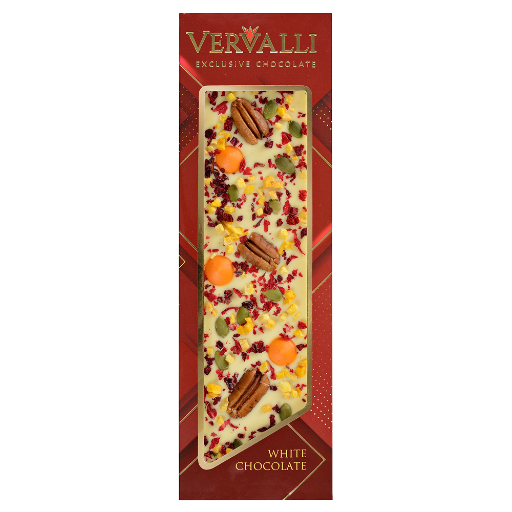 Шоколад белый "Vervalli. Пекан, апельсин, манго", 110 гр.
