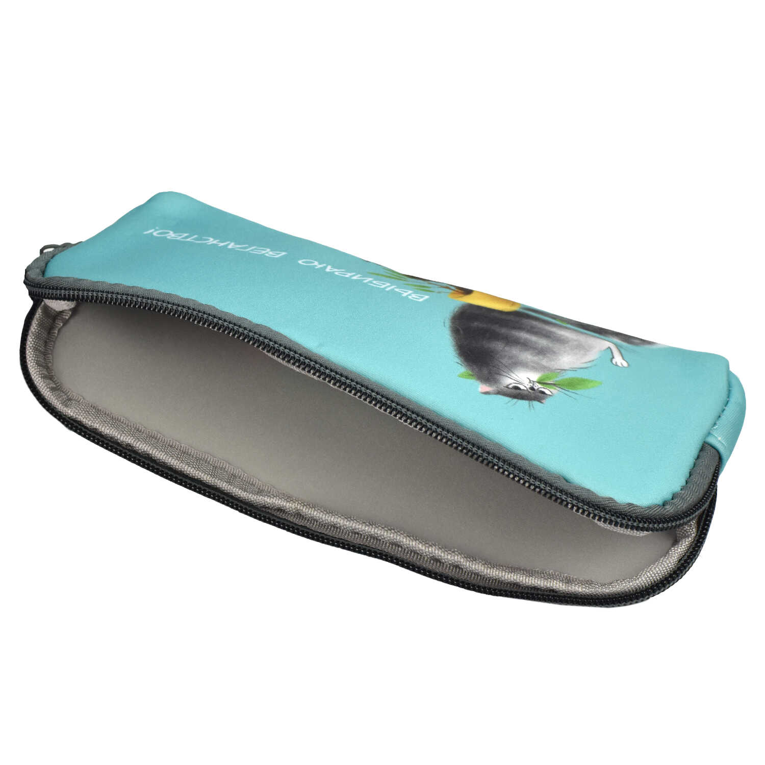 Пенал "Озорные котики" 1 отделение, голубой - 3