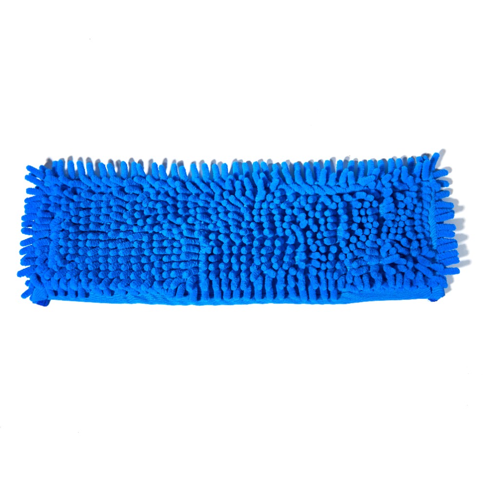 Насадка для плоской швабры 42х14 см, шенилл, на резинке, синий - 2