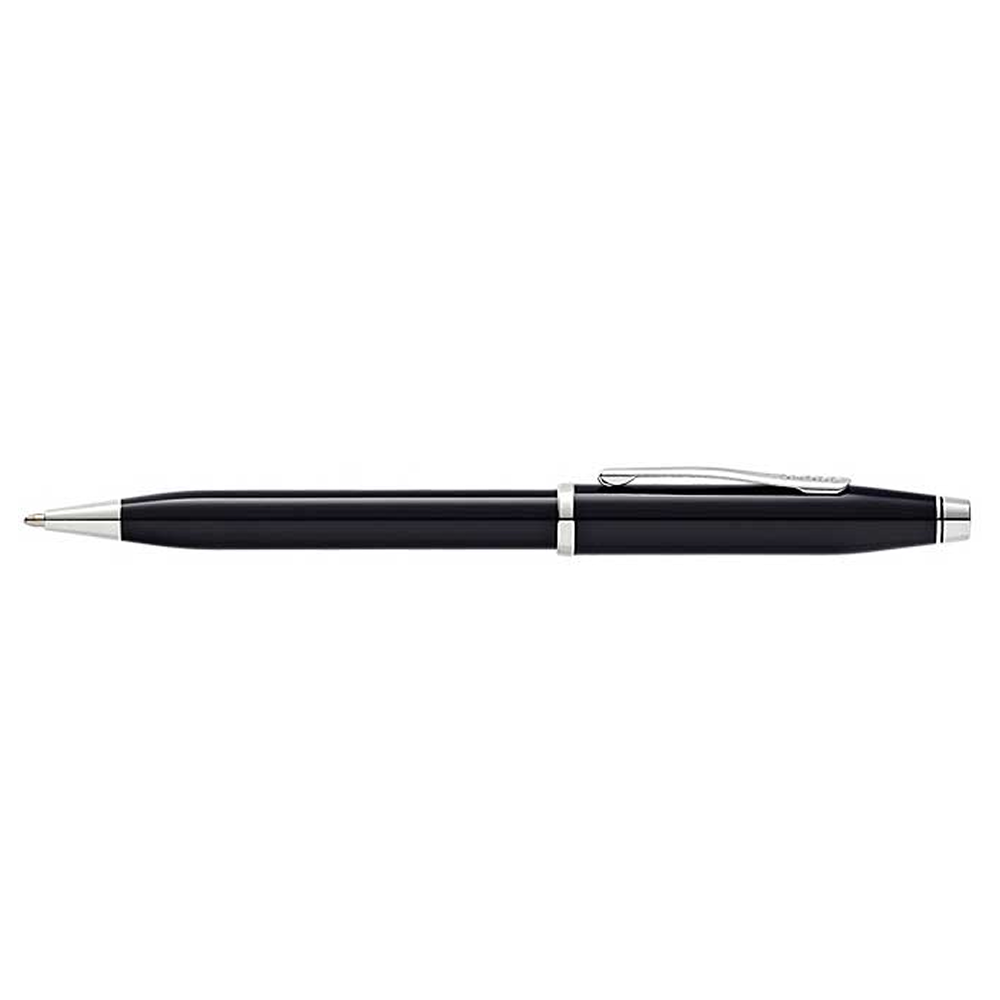 Ручка шариковая автоматическая "Century II Black Lacquer" в подарочной упаковке, 0.7 мм, черный, серебристый, стерж. черный