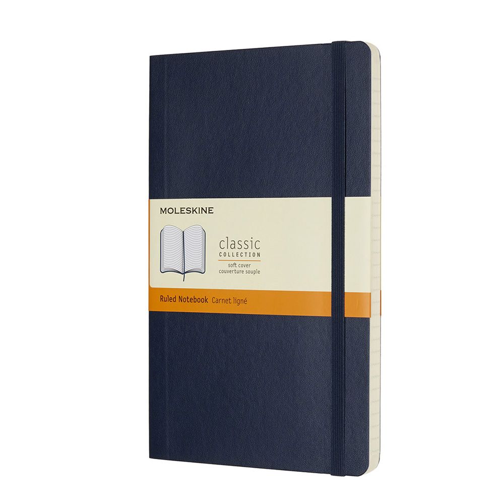 Блокнот "Classic Soft Large", А5, 96 листов, линейка, синий сапфир