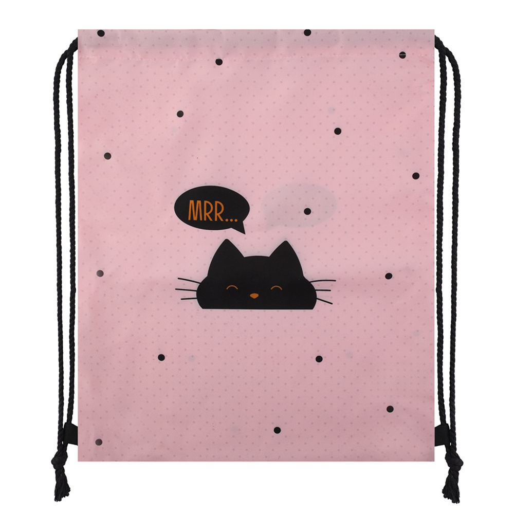 Мешок для обуви "Sweetest cat", розовый, черный