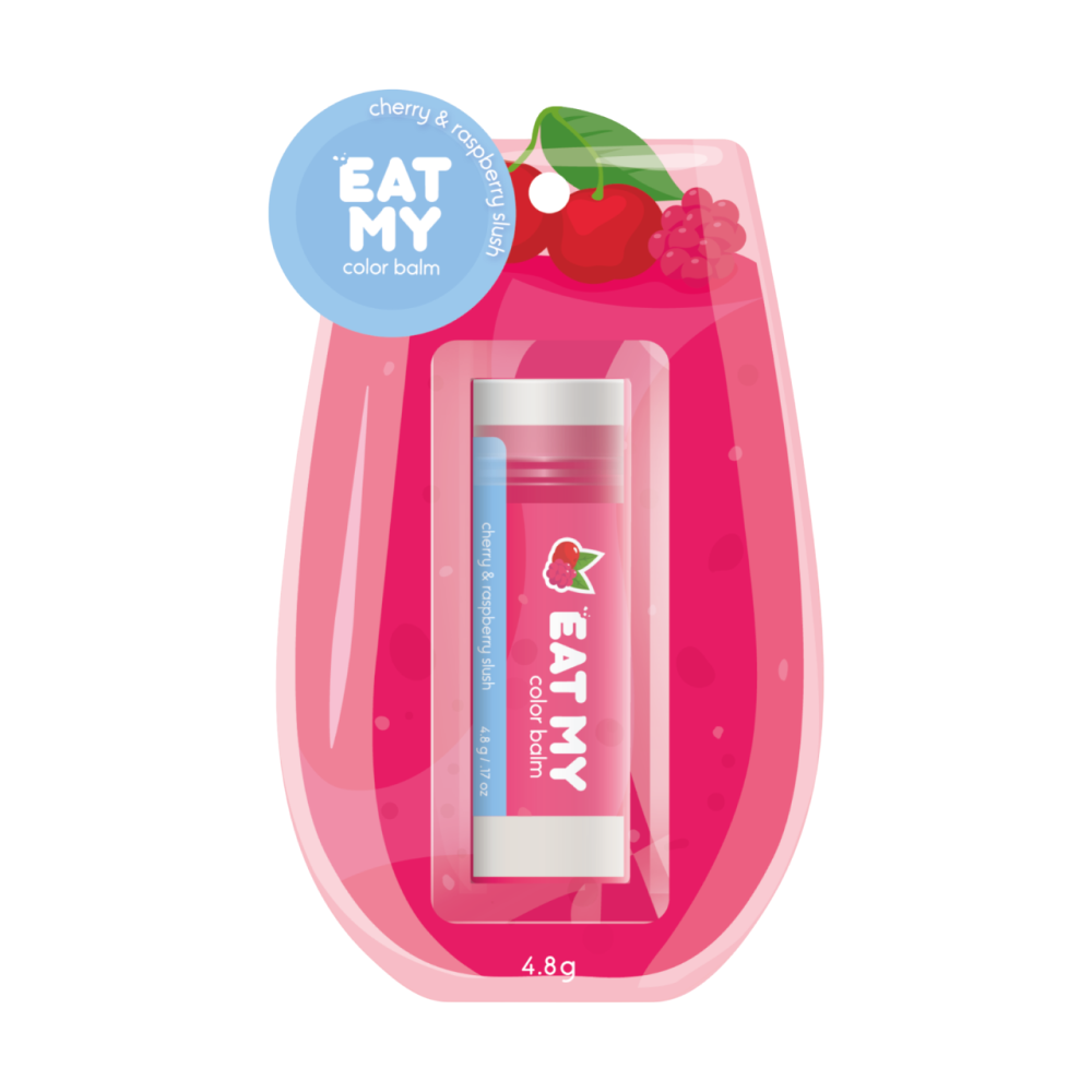 Бальзам для губ "Eat My" оттеночный, 4.8 г, аромат вишнево-малиновый слаш 