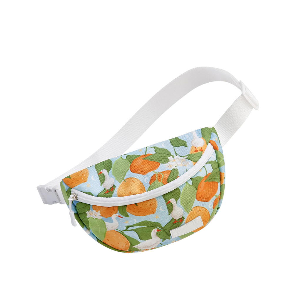 Сумка поясная "Гуси Мини", белый, оранжевый