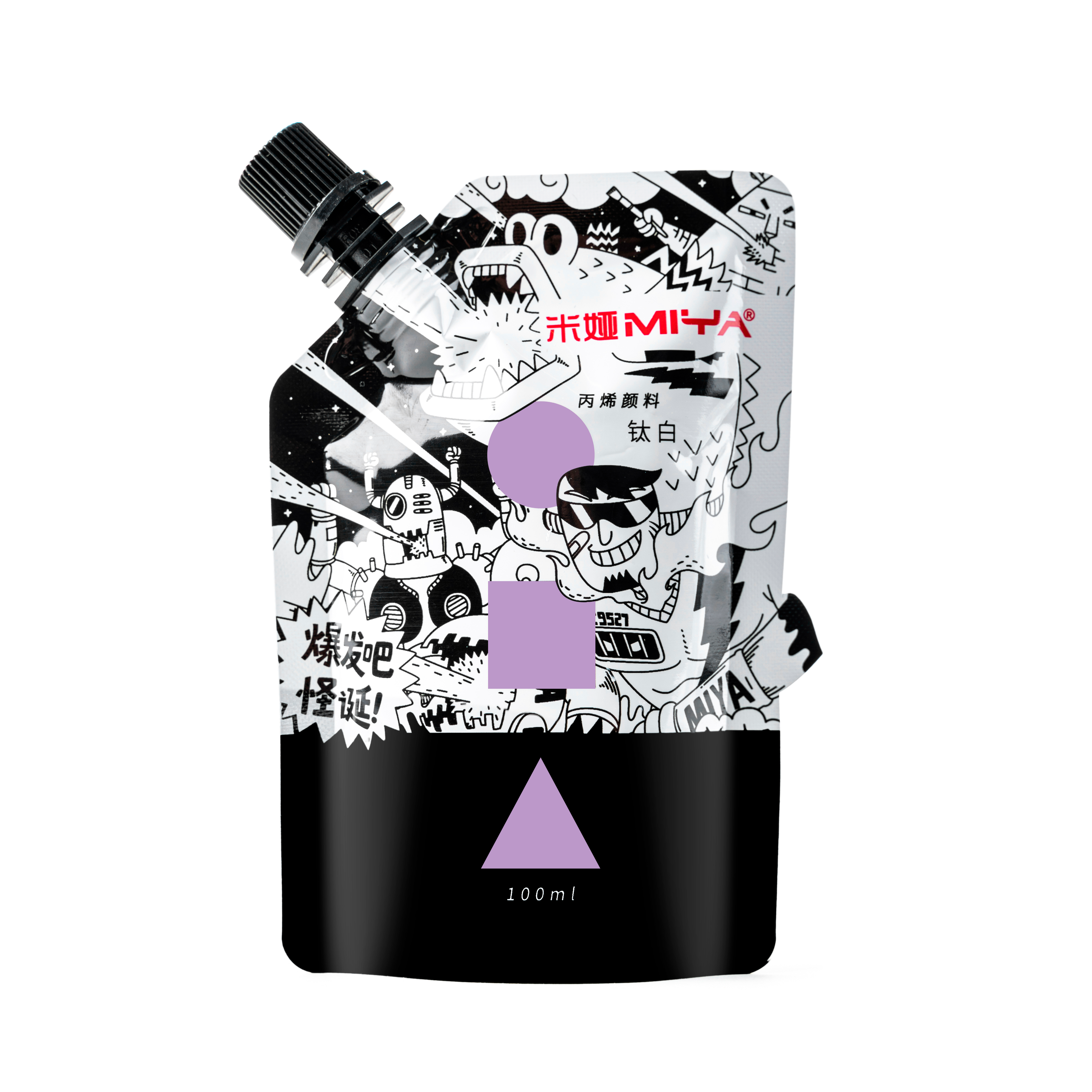 Краски акриловые "Himi Miya", 006 бледно-фиолетовый, 100 мл, дой-пак