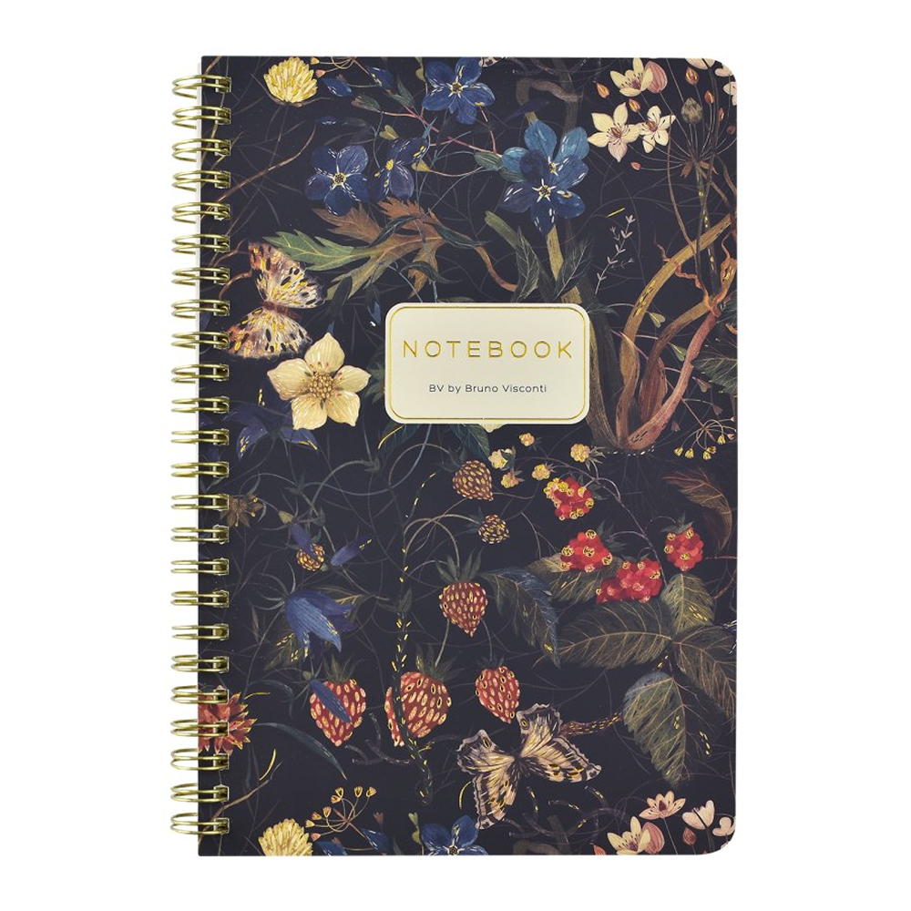 Тетрадь "Лесные ягоды", А5, 60 листов, клетка, спираль сбоку, разноцветный