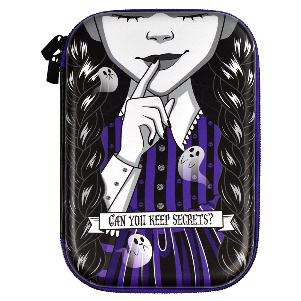 Пенал "Милая готика" с планкой для крепления принадлежностей, 1 отделение, черный 