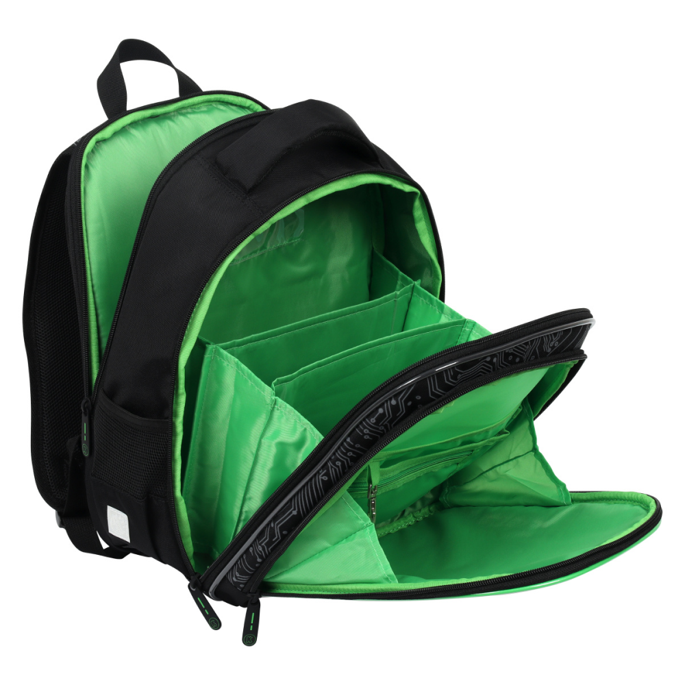 Рюкзак школьный "COMFORT Light System", черный, зеленый - 8