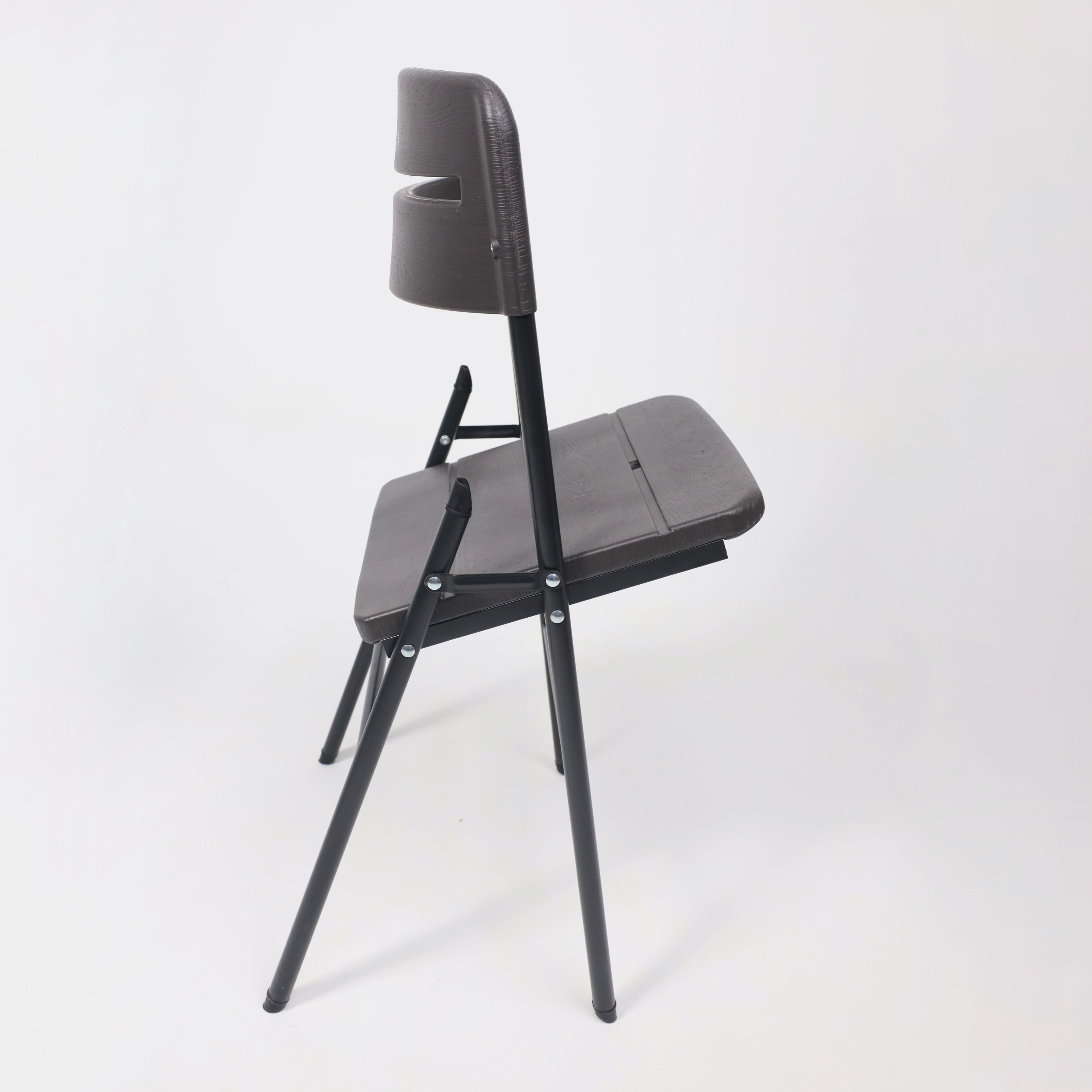 Стул складной, пластик, темно-серый - 17