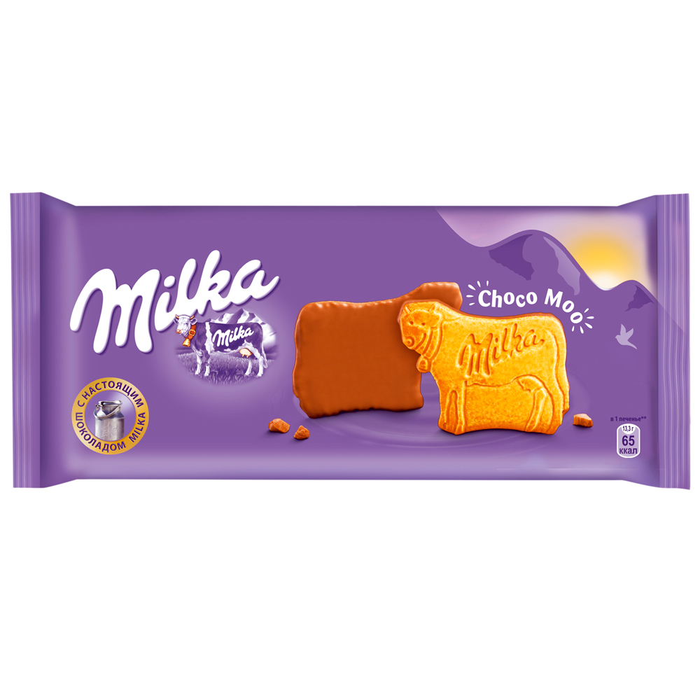 Печенье "Milka", 200 г, покрытое молочным шоколадом