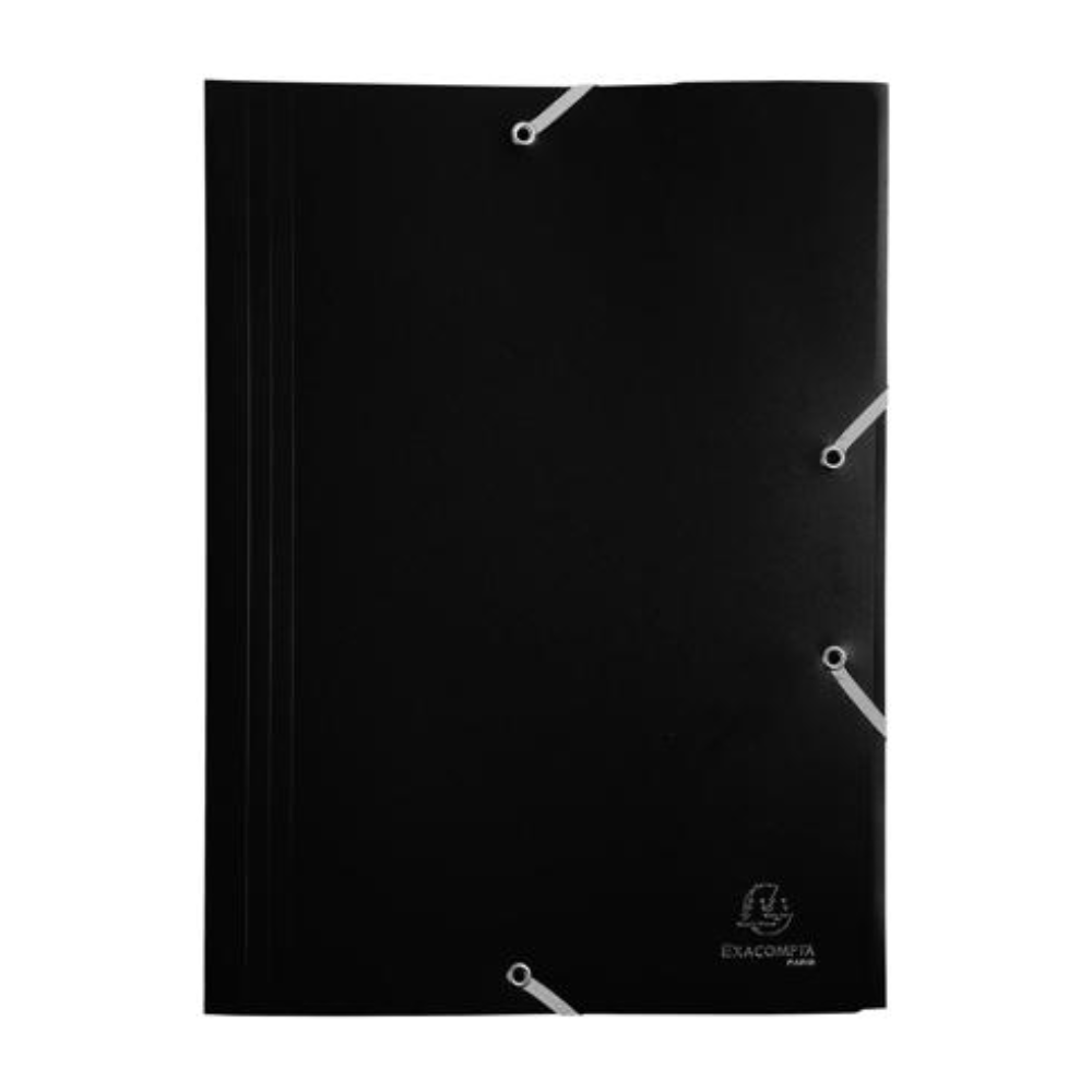 Папка на резинках "Exacompta", A4, 15 мм, полипропилен, черный