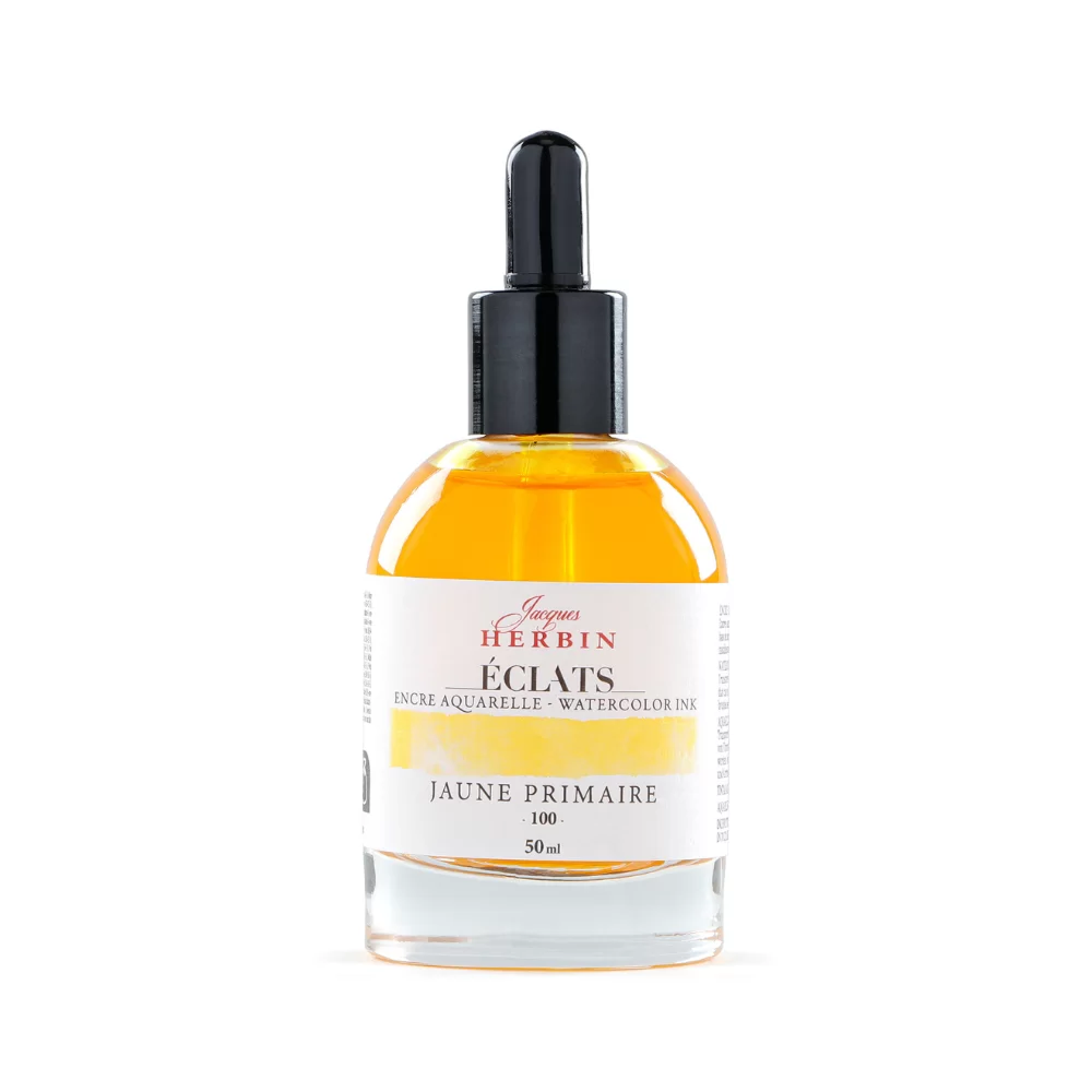 Чернила акварельные "Herbin. Eclats", желтый основной, 50 мл.