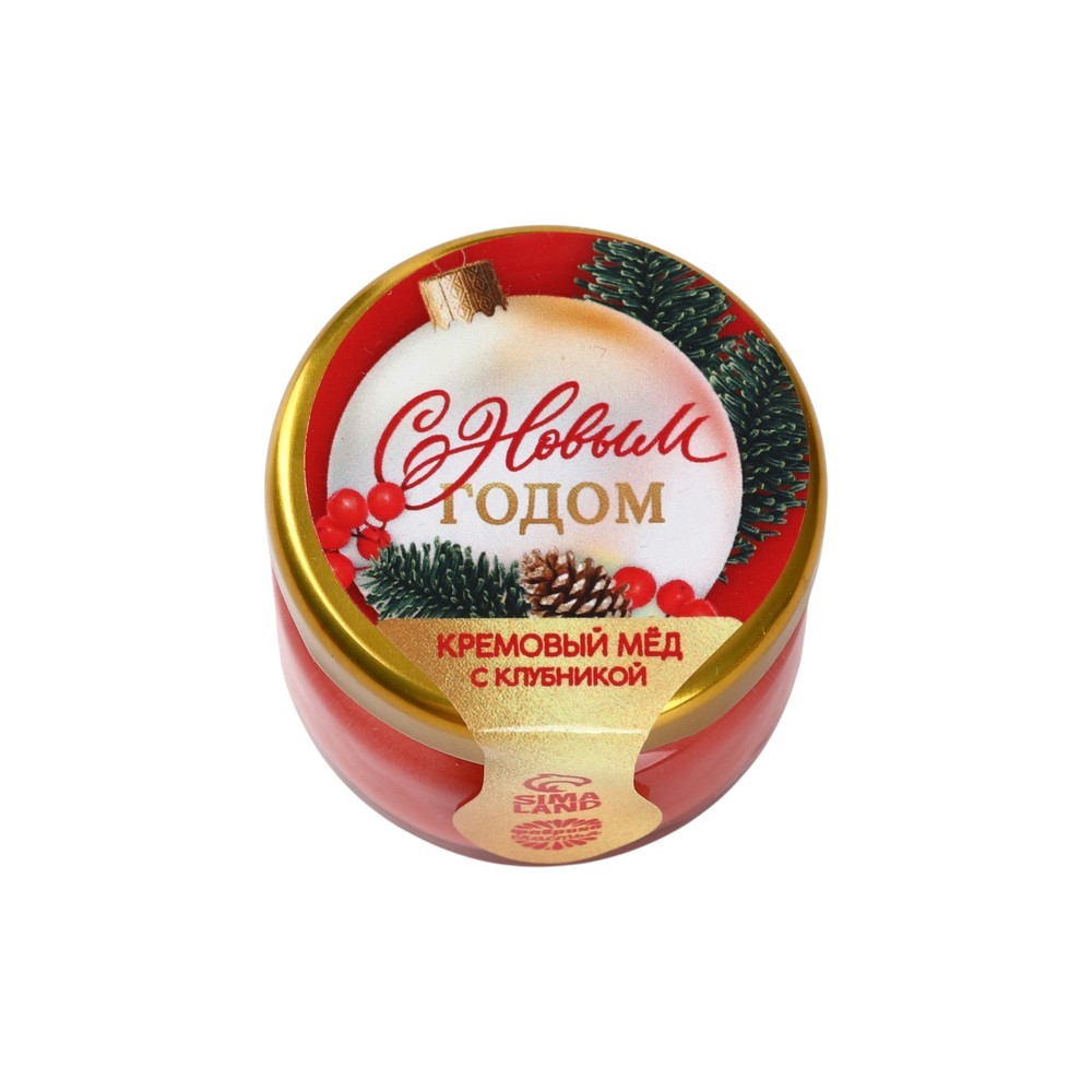 Мед кремовый "С новым годом", 30 гр, с клубникой