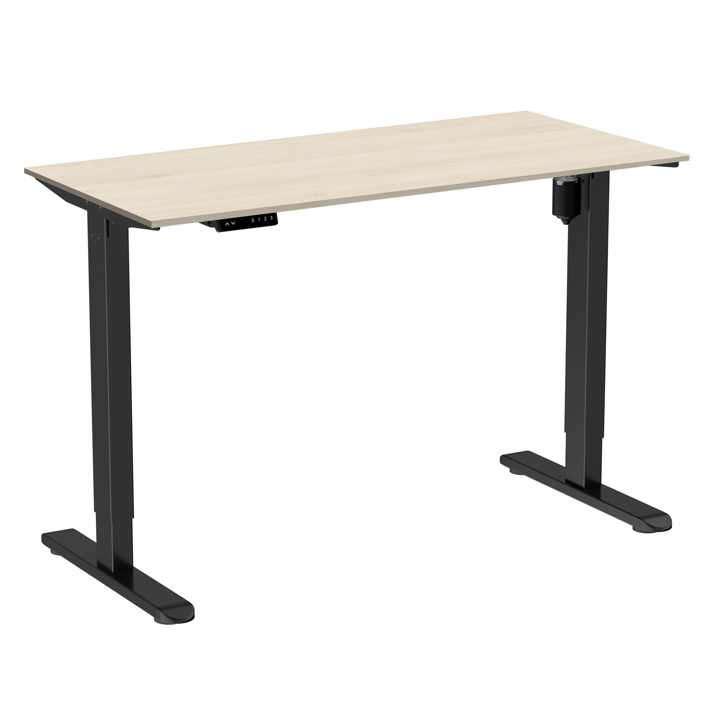 Стол с электроприводом WellDesk Light 1300x675х18 черный/сосна аланд полярная (9116309+9072455)