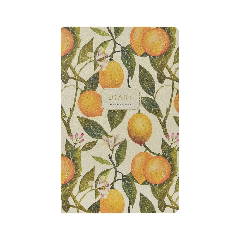 Ежедневник недатированный "Flora. Лимоны", А5, 256 страниц, желтый, зеленый