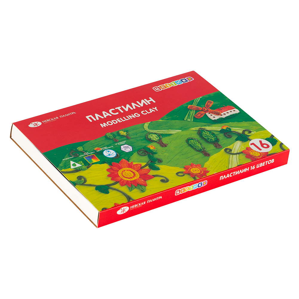 Пластилин "Цветик",16 цветов - 3