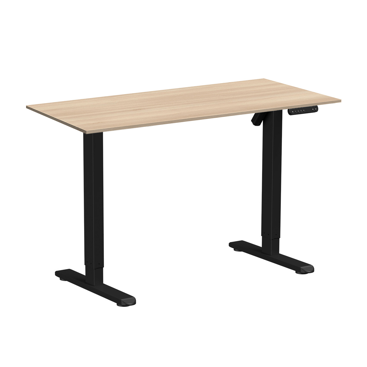 Стол с электроприводом WellDesk Basic 1300x675х18 черный/акация лэйкленд (9191456+9072453)