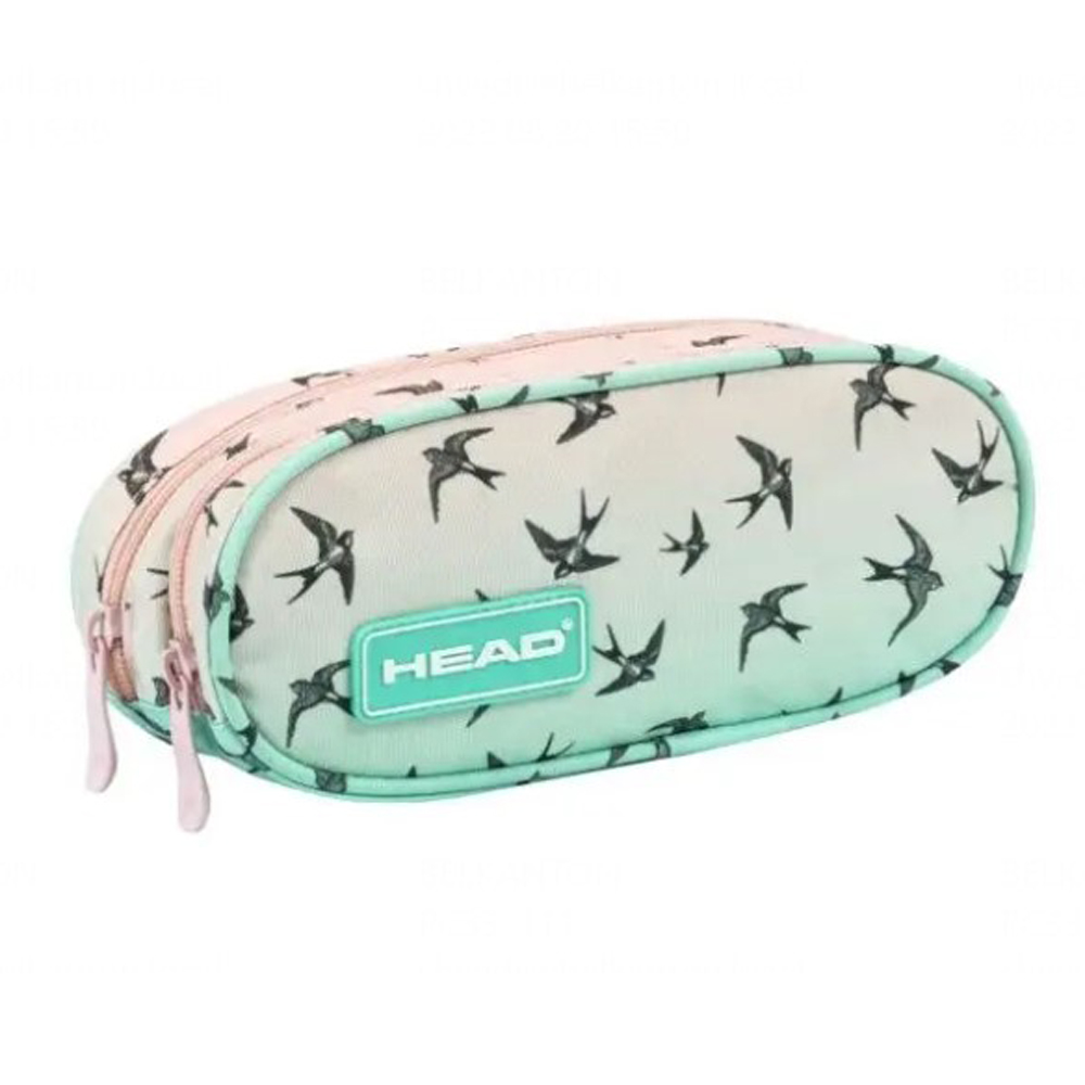 Пенал Astra "Ombre effect swallows dance", 2 отделения, зеленый, розовый