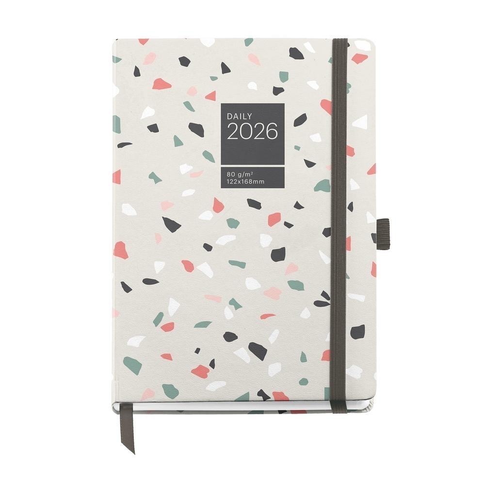 Ежедневник датированный "Terrazzo" 2026, A6, линейка, бежевый