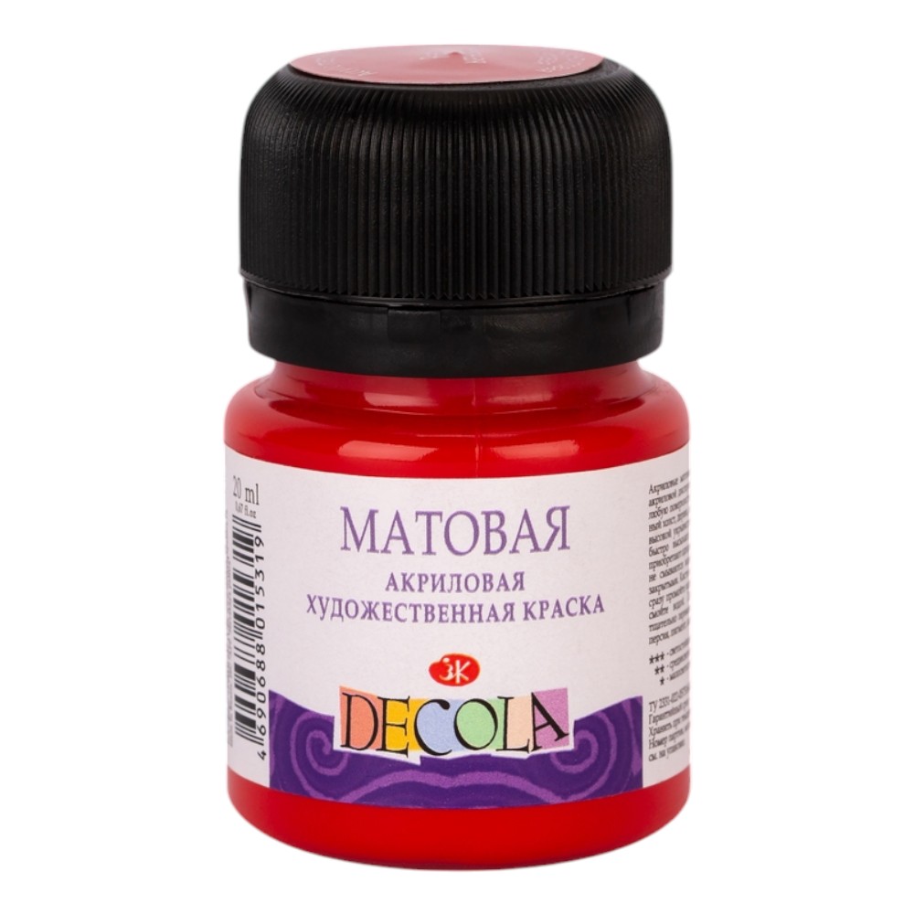 Краска акриловая матовая "Декола", 331 красная, 20 мл., банка