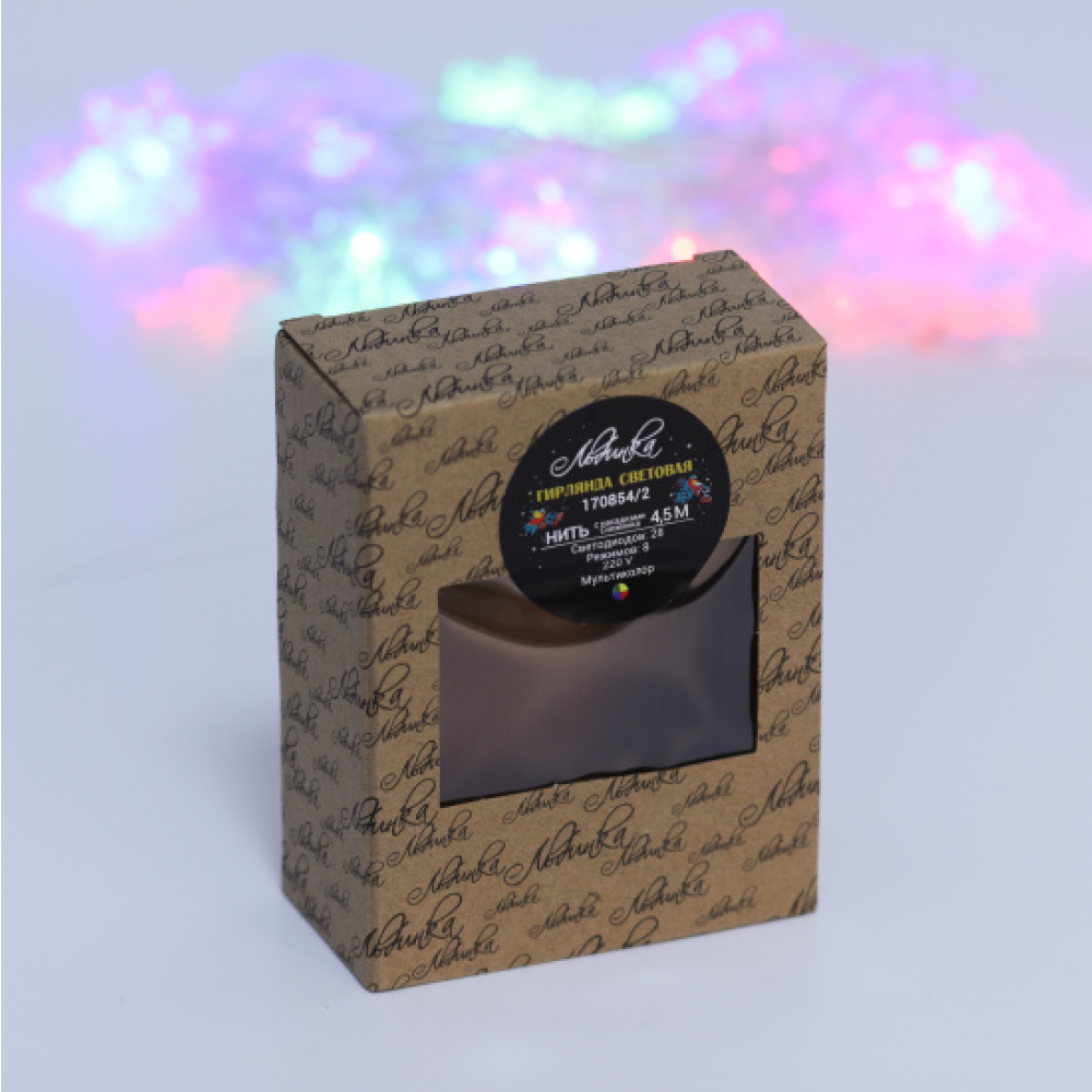 Гирлянда электрическая LED "Нить" с насадками "Снежинка", 4,5 м, мультиколор