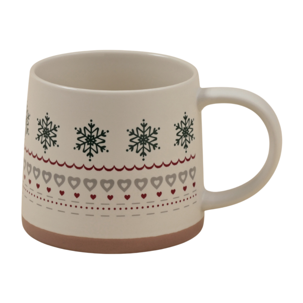 Кружка фарфоровая "Новый год. Снежинки", 430 мл, белый